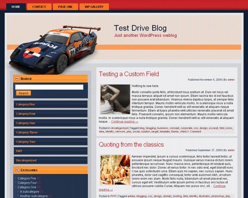 Автомобильная тема WordPress Race me not