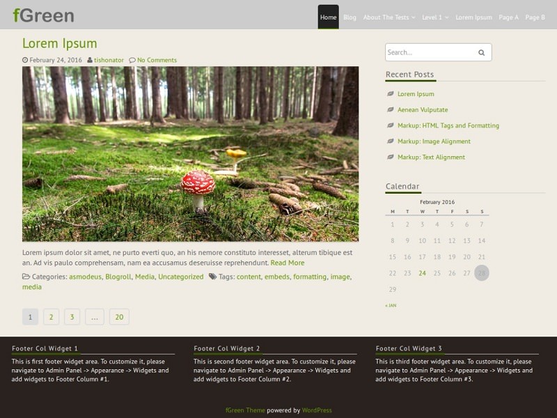 fgreen тема для wordpress