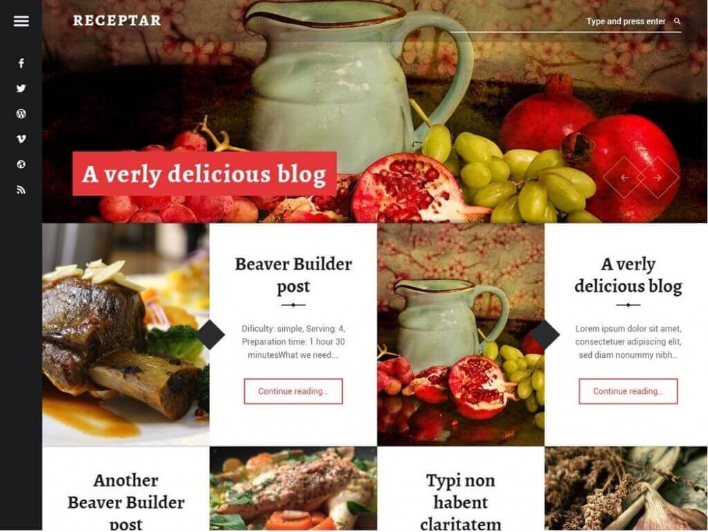 Шаблон для кулинарного блога
