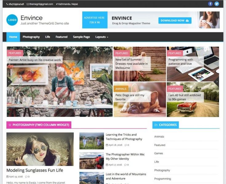 Envince-magazine-WordPress-theme