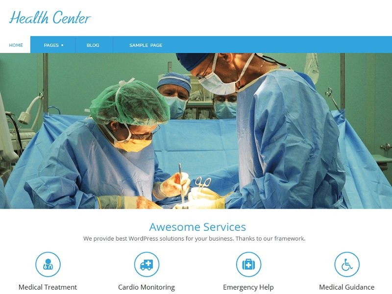 Health Center Lite бесплатная тема вордпресс для центра здоровья.