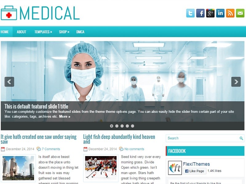 Medical бесплатный шаблон для сайта о медицине.