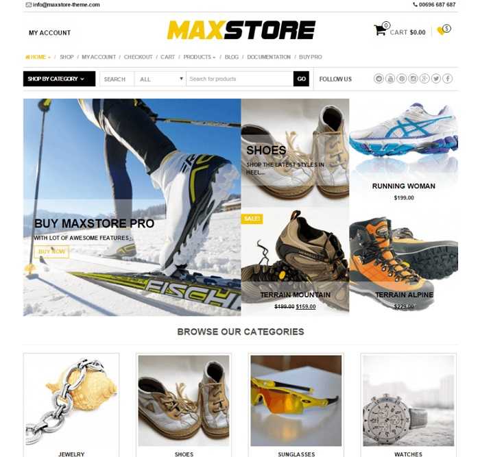 MaxStore лучший шаблон для интернет магазина на вордпресс.