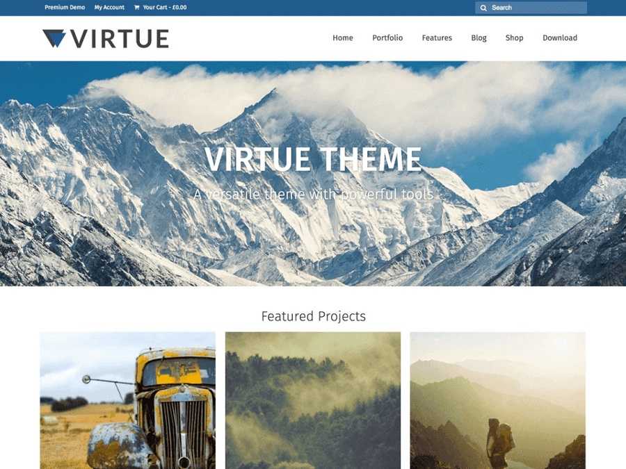 Virtue бесплатный шаблон для интернет магазина.