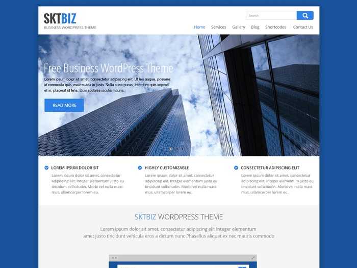 SKT Biz бесплатный шаблон для интернет магазина.