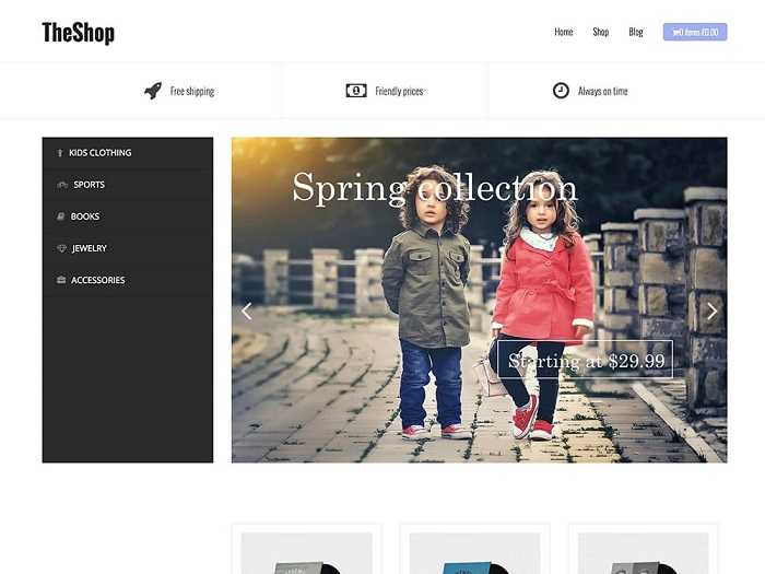 TheShop бесплатная тема для интернет магазина.