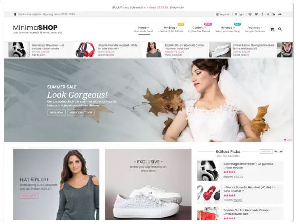 Minima Shop - это тема Woocommerce
