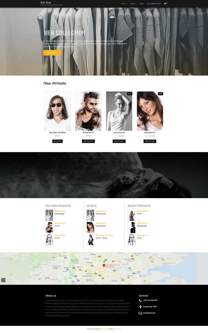 Скриншот бесплатного шаблона Bulk Shop.