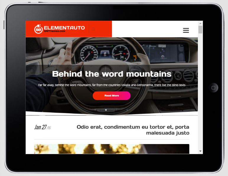 ElementAuto бесплатная тема для автомобильного блога.