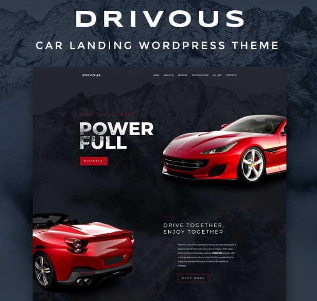 Drivous шаблон для лендинга про автомобили