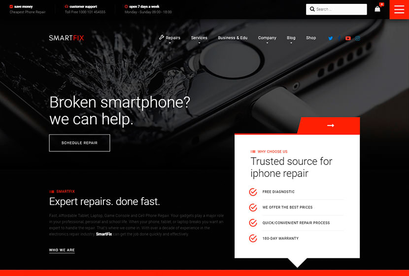 SmartFix крутой шаблон WP.