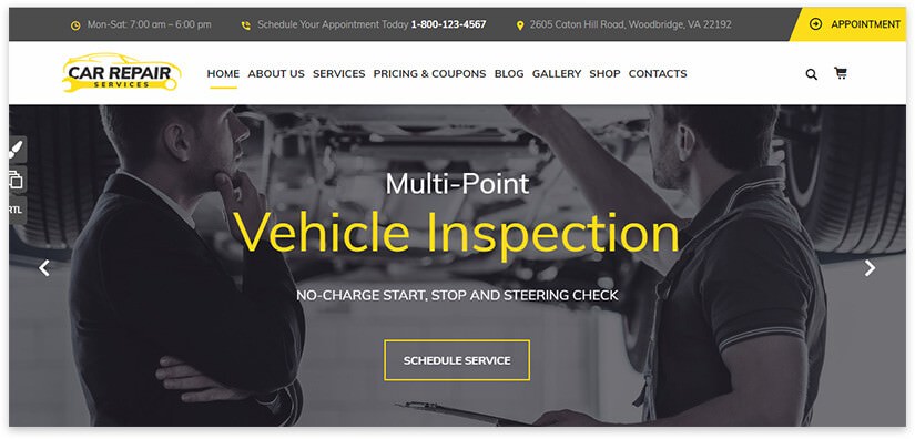 Car Repair скрин шаблона