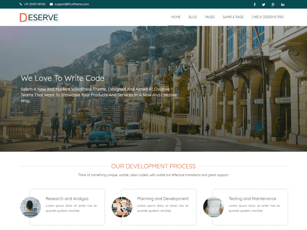 Deserve шаблон от FruitThemes.