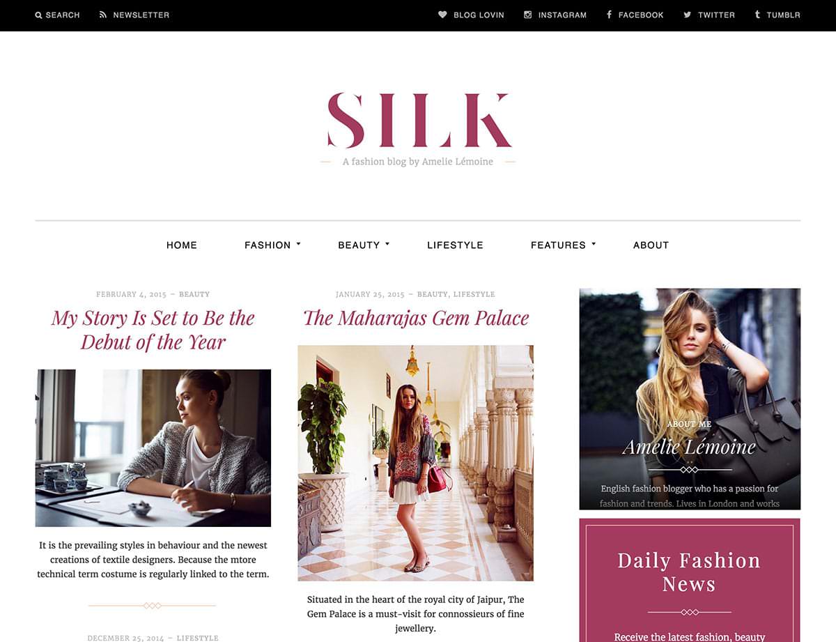 Silk облегченная тема Вордпресс.