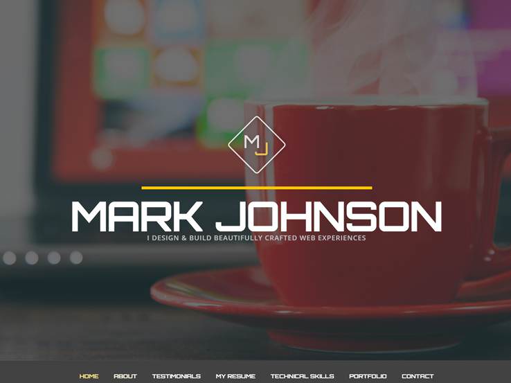 Web Designer Resume шаблон для Вордпрес для создания резюме