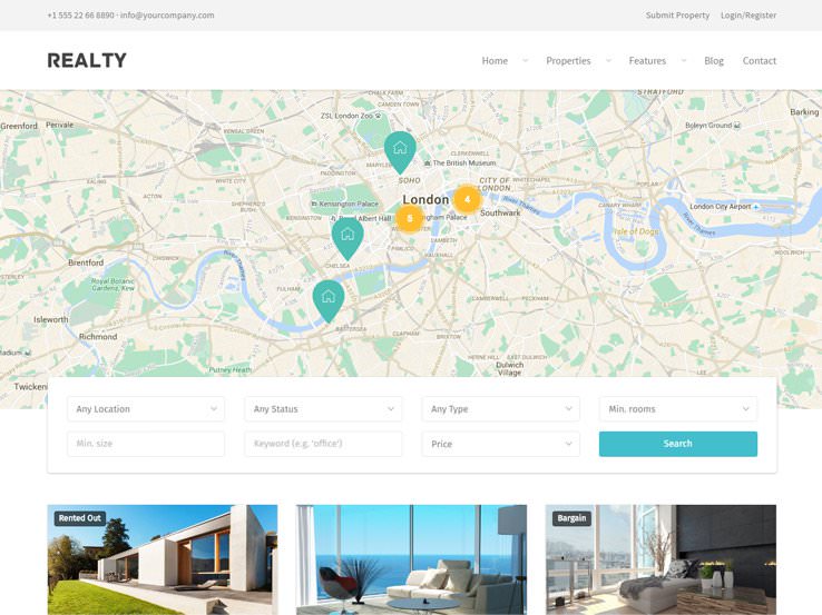 Шаблон Realty очень прост в настройке и использовании.