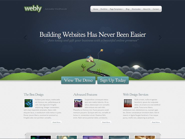Webly необычная тема WordPress.