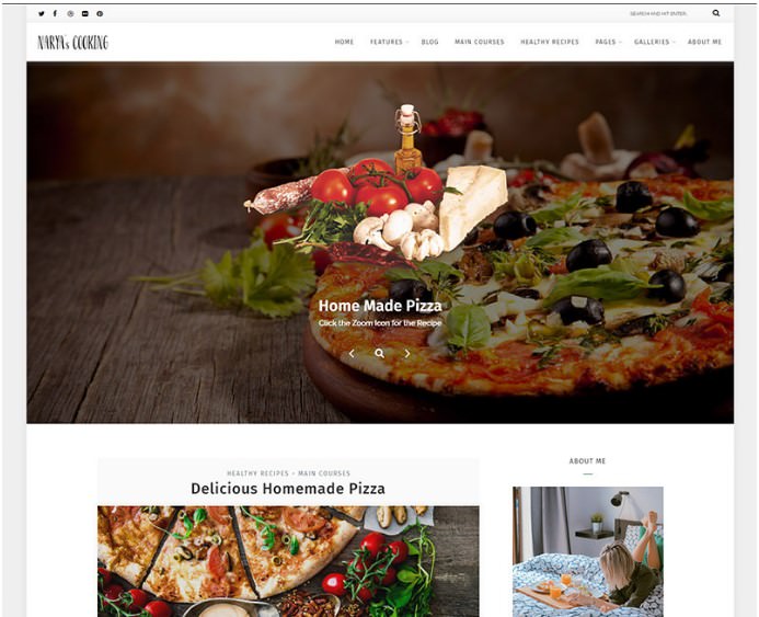 WordPress шаблон Narya - Food Blog For Cooks