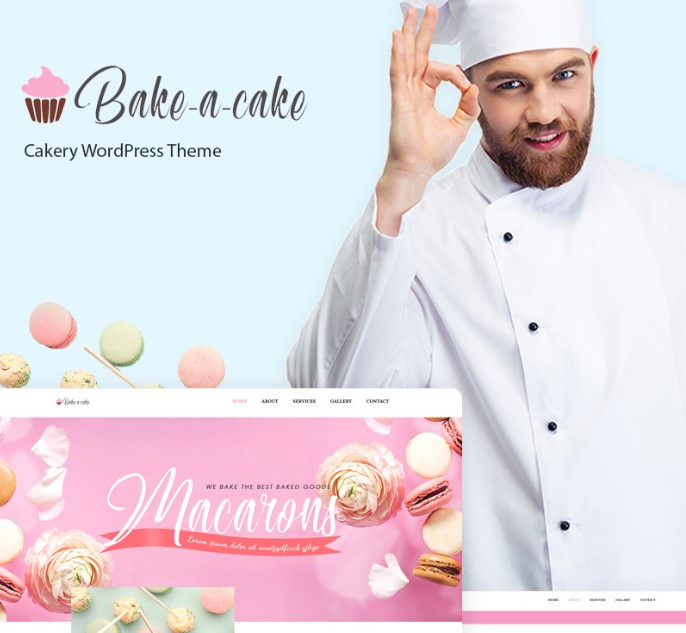 WordPress шаблон Bake-a-cake - Cakery Elementor