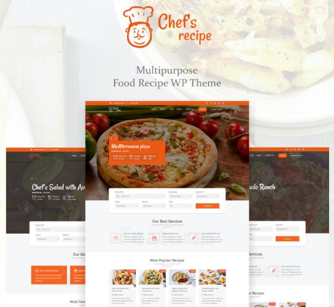WordPress шаблон Chef's Recipe - Food & Recipe