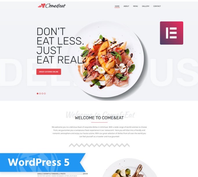 WordPress шаблон Come & Eat - Restaurant Multipurpose Modern Elementor