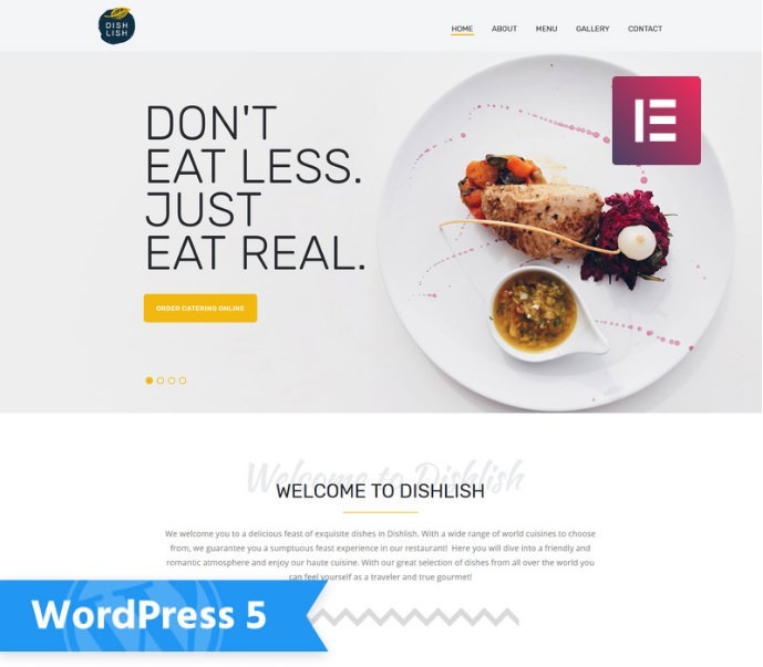 WordPress шаблон Dishlish - Restaurant Multipurpose Classic Elementor