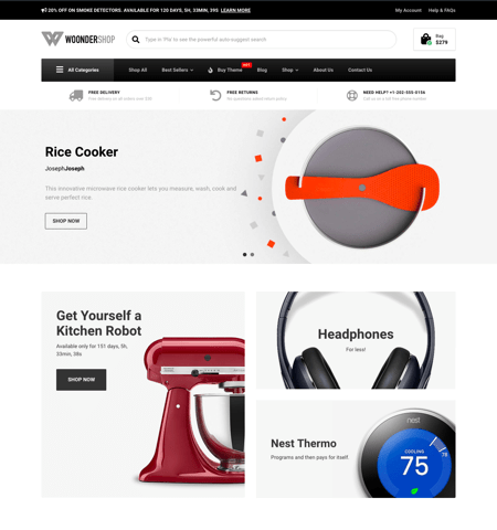 WoonderShop WooCommerce тема