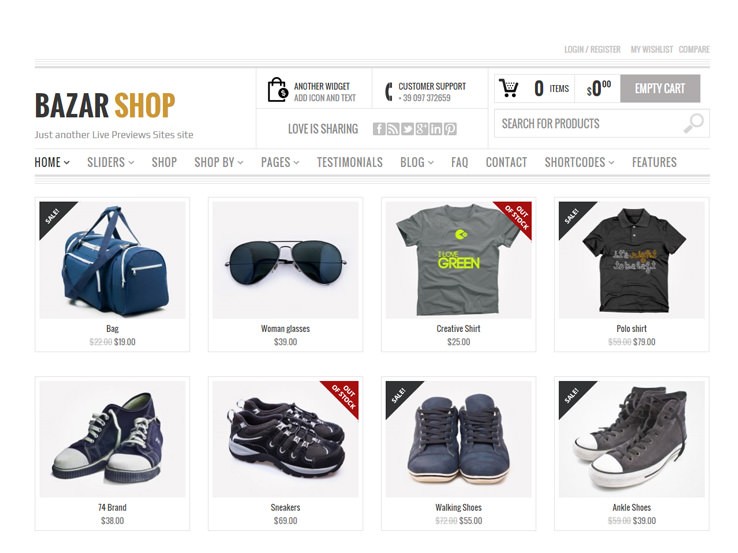 Bazar Shop тема для интернет магазина на ВП.