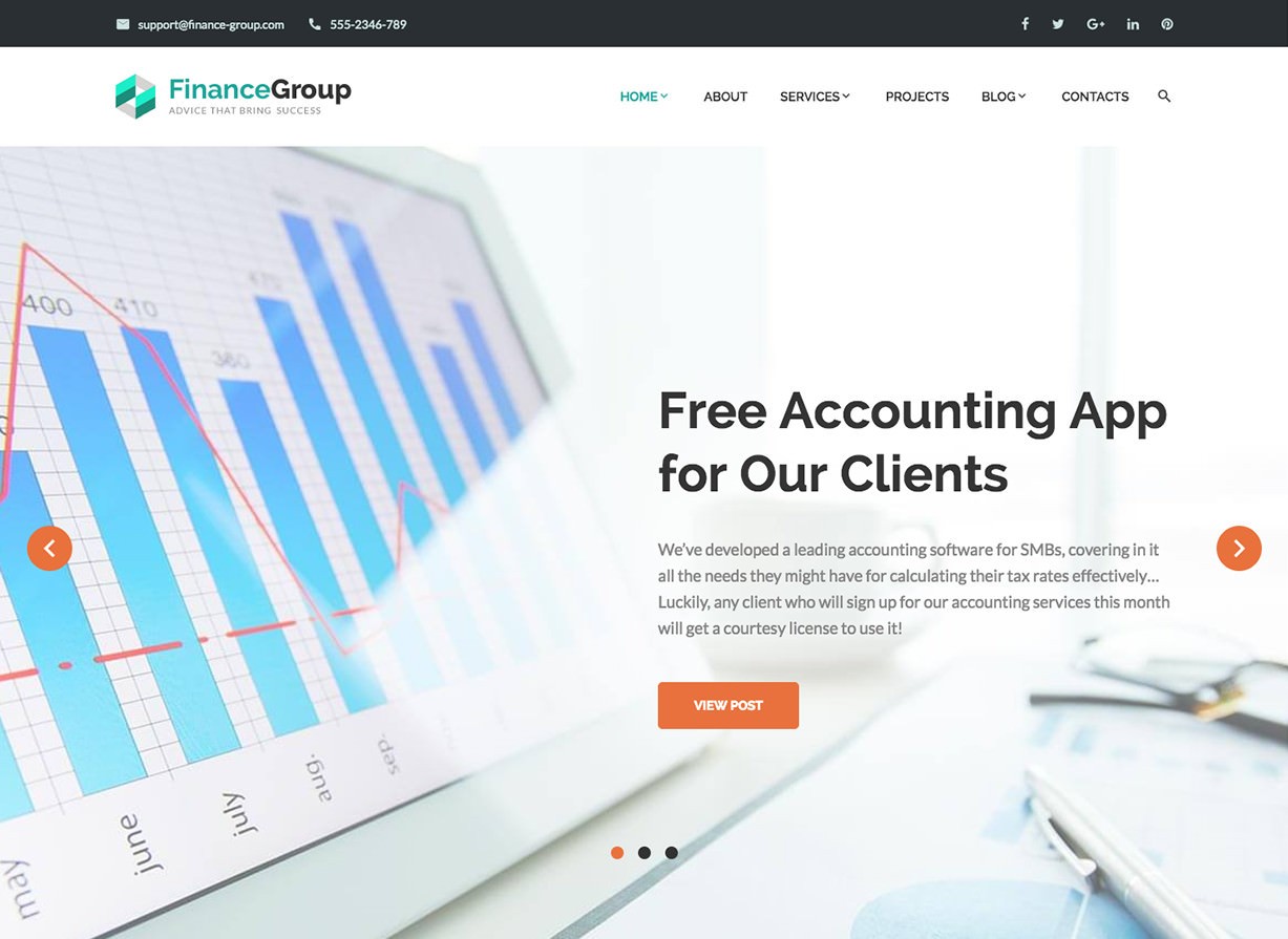 ФинансыГруппа Бухгалтерия Бизнес WordPress Theme