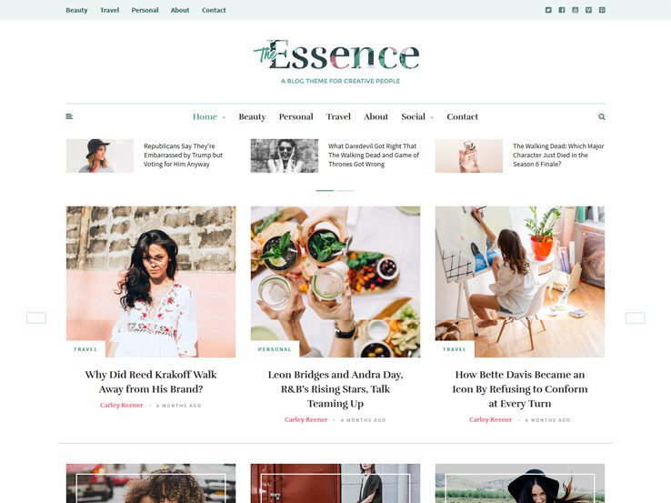 Essence креативная тема Вордпресс.