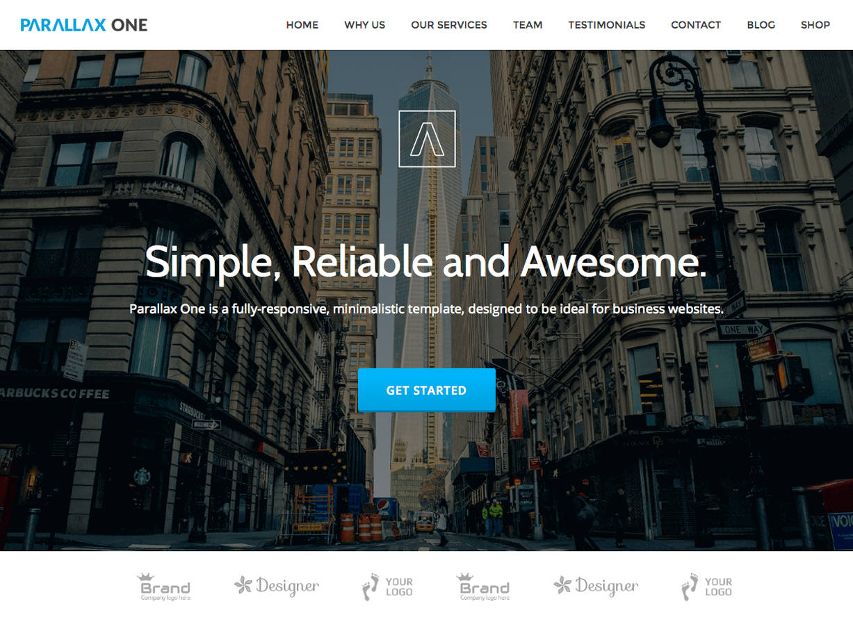 Parallax One - бесплатная бизнес-тема для WordPress
