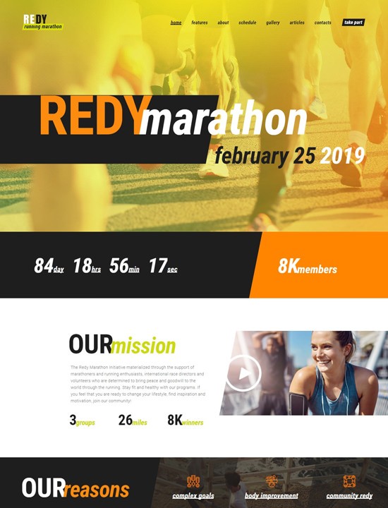 Redy WordPress спорт тема