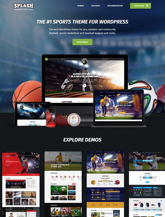 всплеск спорт WordPress спортивные темы