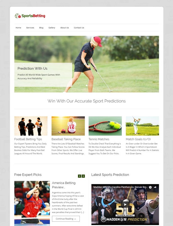 Sports Betting WordPress спорт-тема