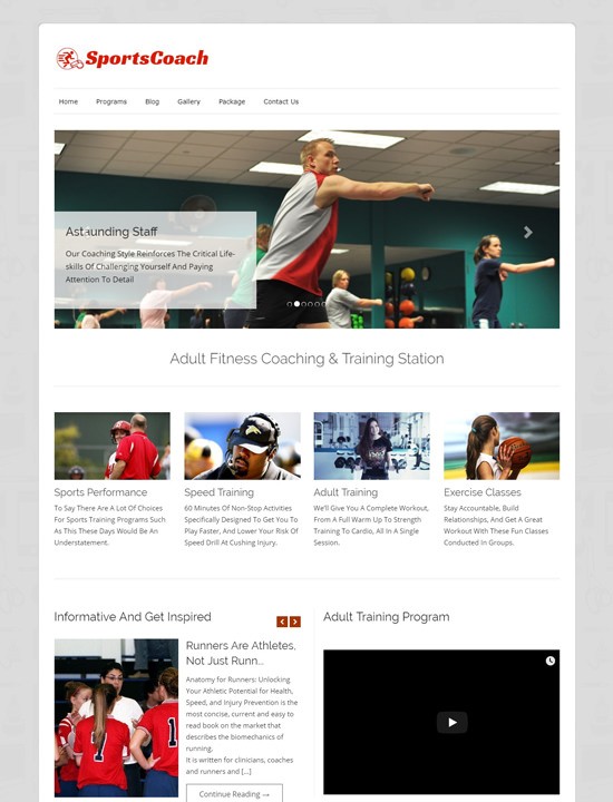 Sports Coach WordPress спорт тема