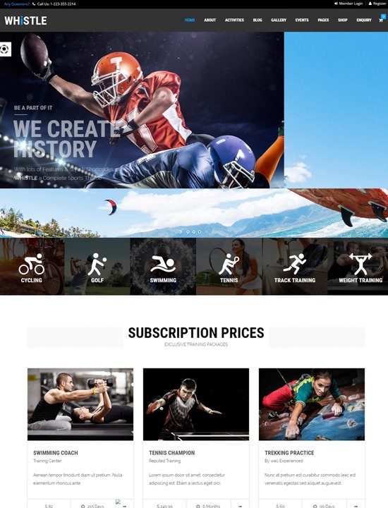 Whistle Sports< шаблон WordPress