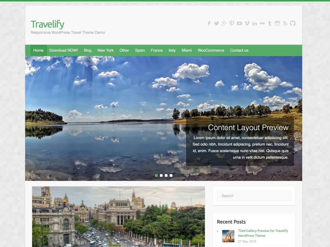 Travelify бесплатная тема