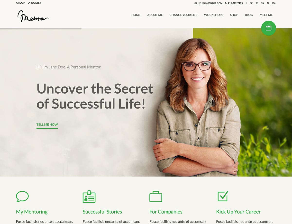 Mentor шаблон WordPress