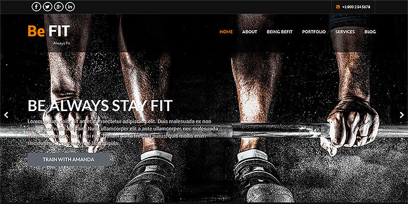 SKT Befit шаблон для сайта о фитнесе
