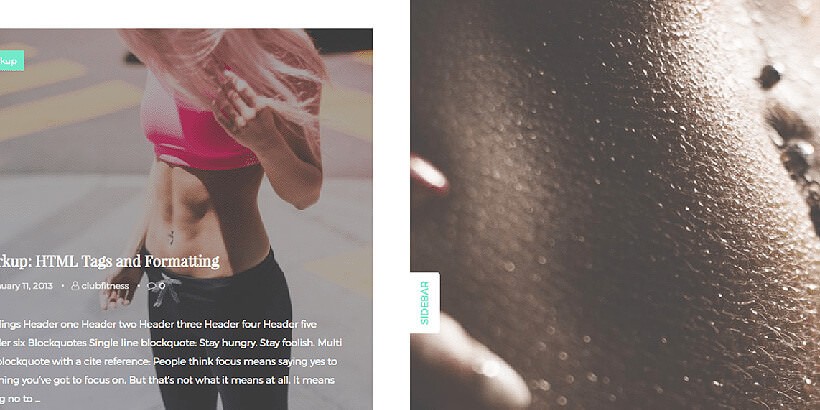 Clubfitness бесплатная WordPress тема