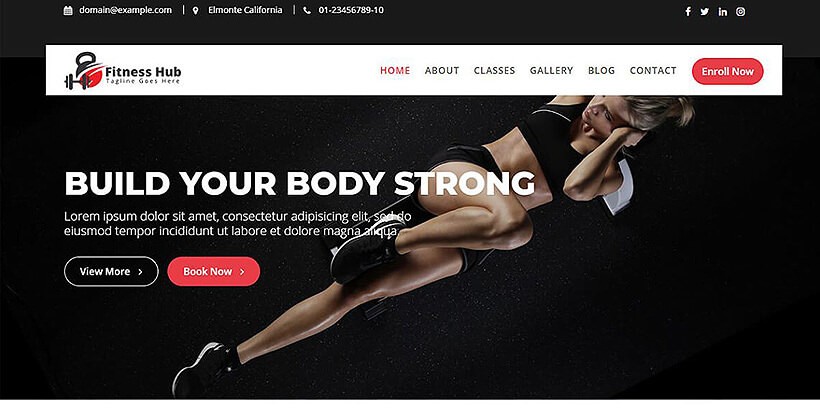 Фитнес-центр бесплатный WordPress шаблон