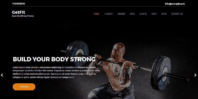 GetFit бесплатные фитнес тема для Вордпресс