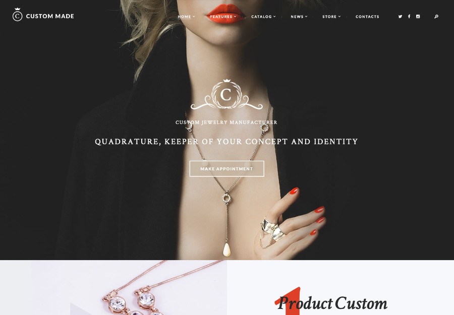 Custom Made | Jewelry Manufacturer and Store WordPress Theme