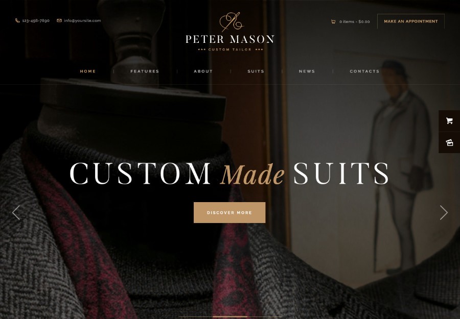 Peter Mason | Custom Tailoring and Clothing Store WordPress Theme