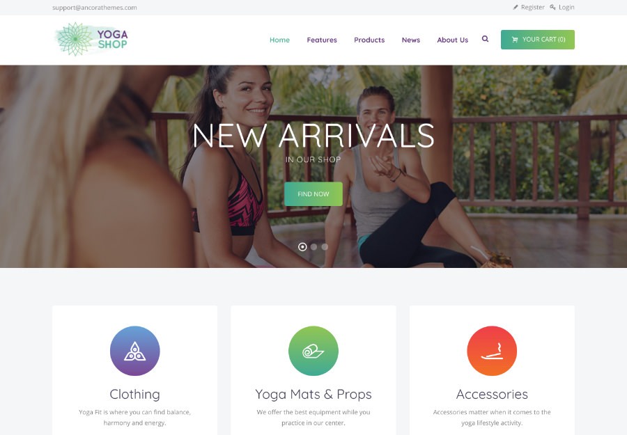 Yoga Shop - A Modern Sport Clothing & Equipment Store WordPress Theme