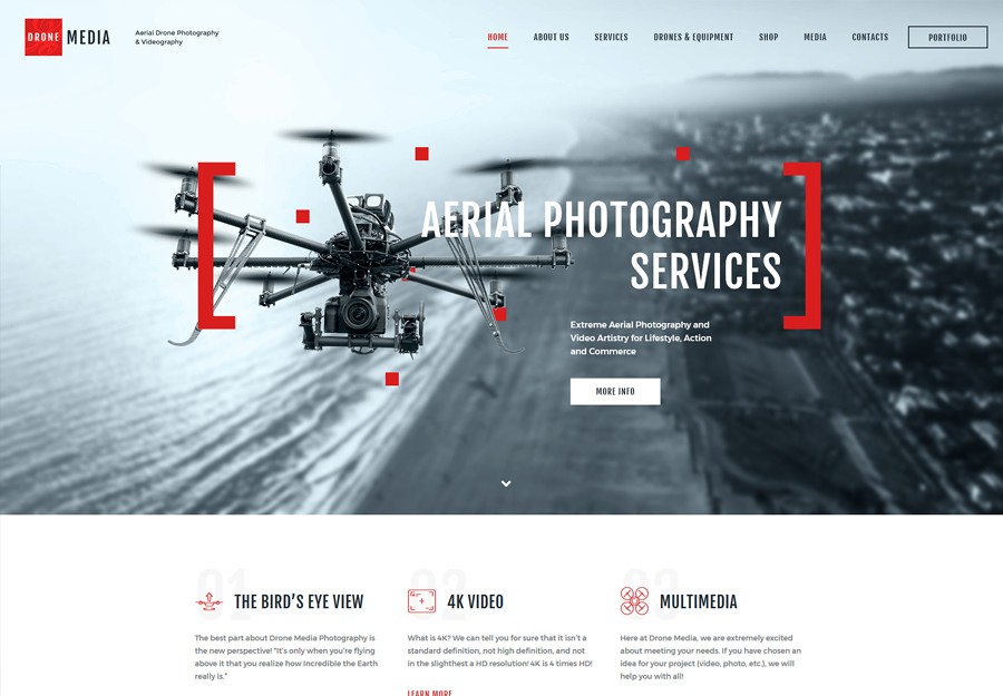 Drone Media | Aerial Photography & Videography WordPress Theme