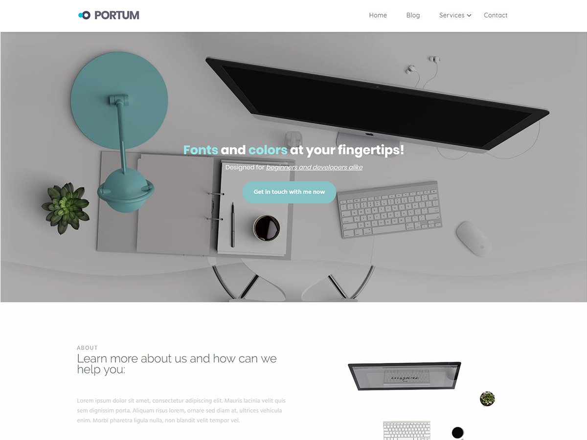 Portum Clean бесплатный шаблон WP