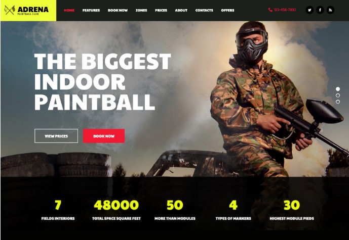 Adrena | Airsoft Club & Paintball WordPress Theme