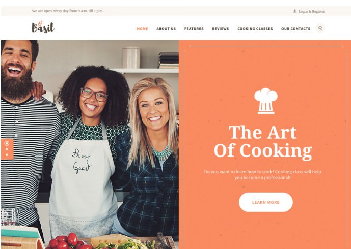 Basil | Cooking Classes and Workshops WordPress Theme