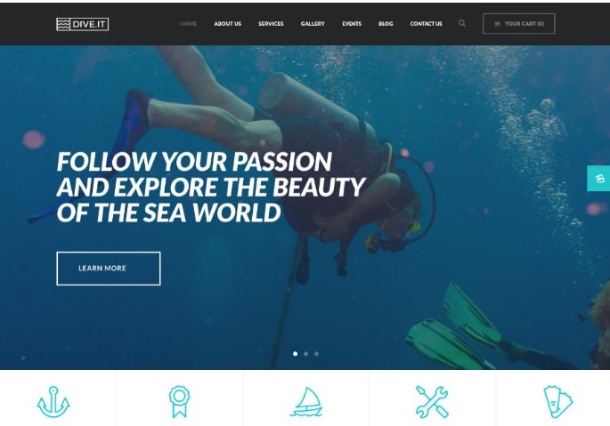 DiveIt - Scuba Diving School, Sea Adventure & Travel WordPress Theme